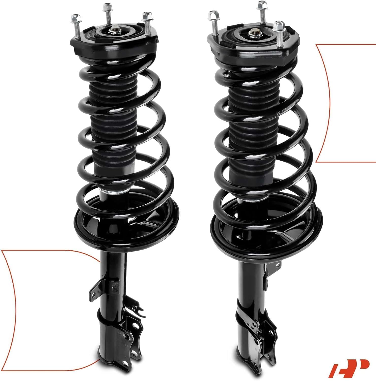 A-Premium Rear Struts Compatible with Lexus RX300 [FWD] 1999-2003 - 2x Replacement Suspension Complete Strut Assembly Shock with Coil Spring
