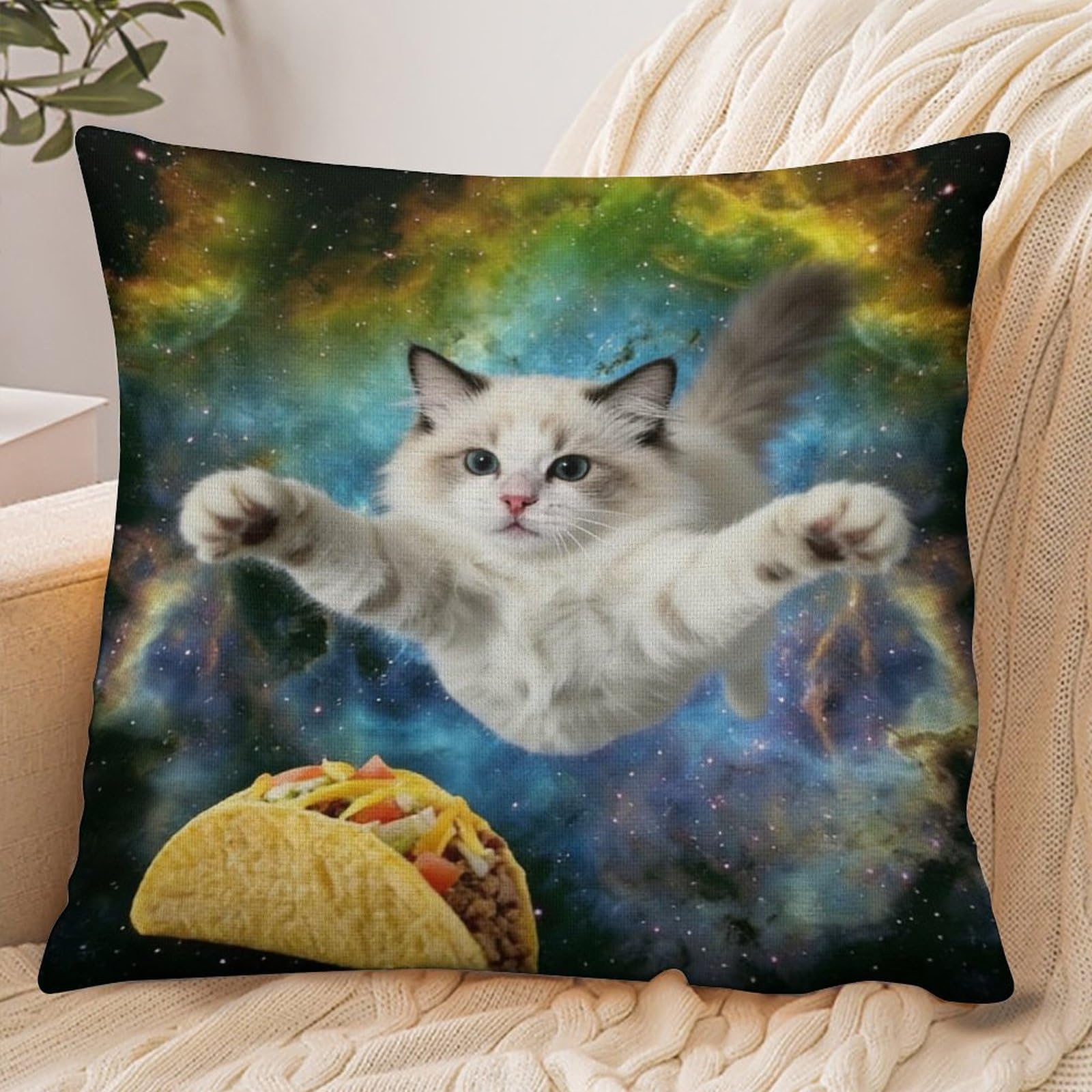Fekiloot Style White Cat Pillowcase Pillow Sham Pillow Case