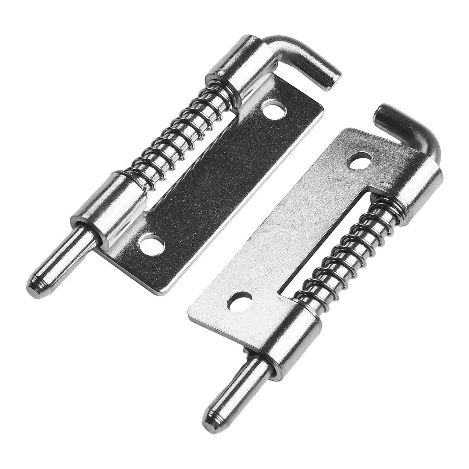 Kuarwdvf One Color Latch Spring Bolt Hinge, 2Pcs Spring Loaded Latches Bolt Latch Tone Door Cabinet Hinges Hardware Distribution Box(M Left)