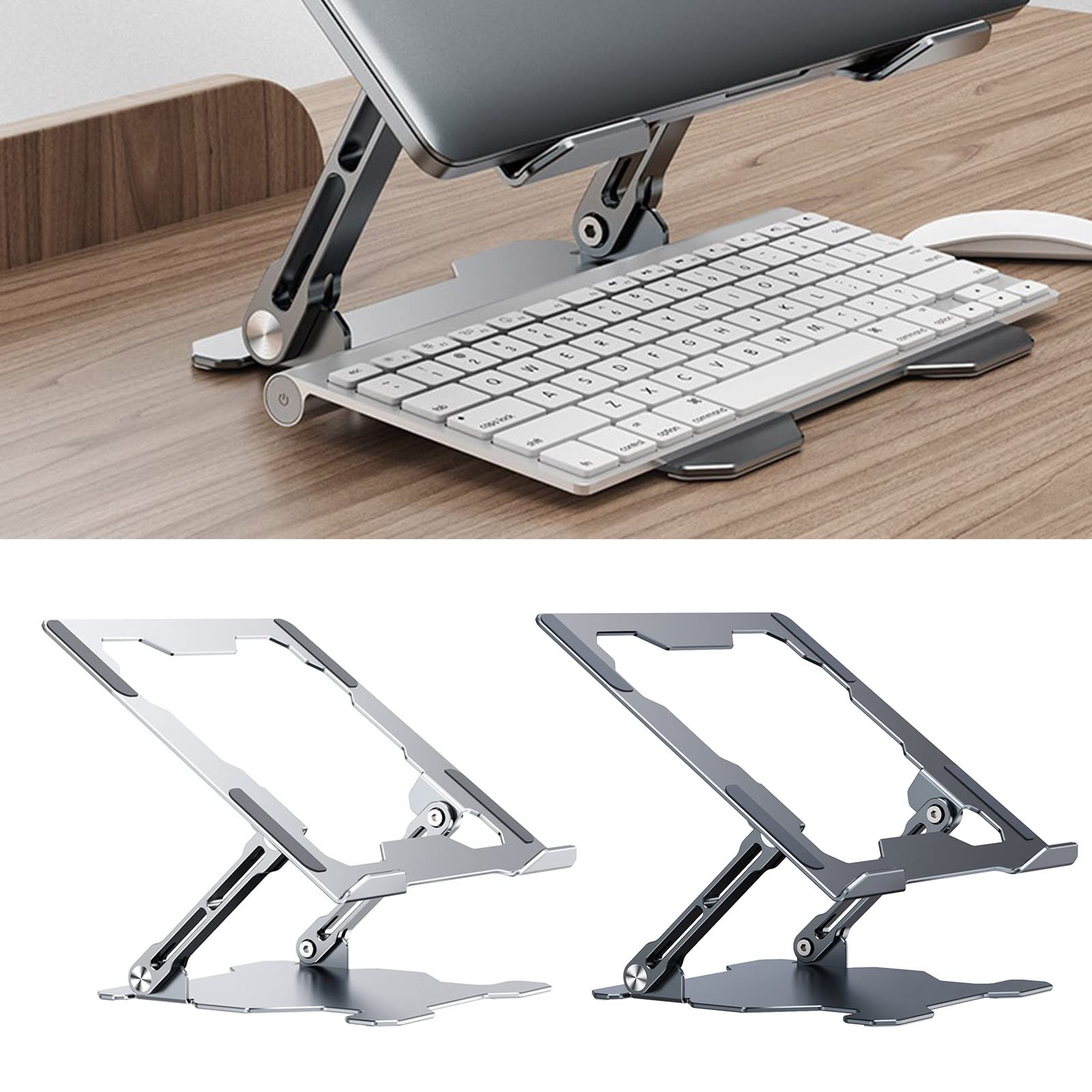 Klappbarer Laptop-Ständer aus Aluminium, ergonomisch, leicht und stabil, Wärmeableitung, für Laptops mit einer Größe von 25,4 - 43,9 cm (10 - 17,3 Zoll)