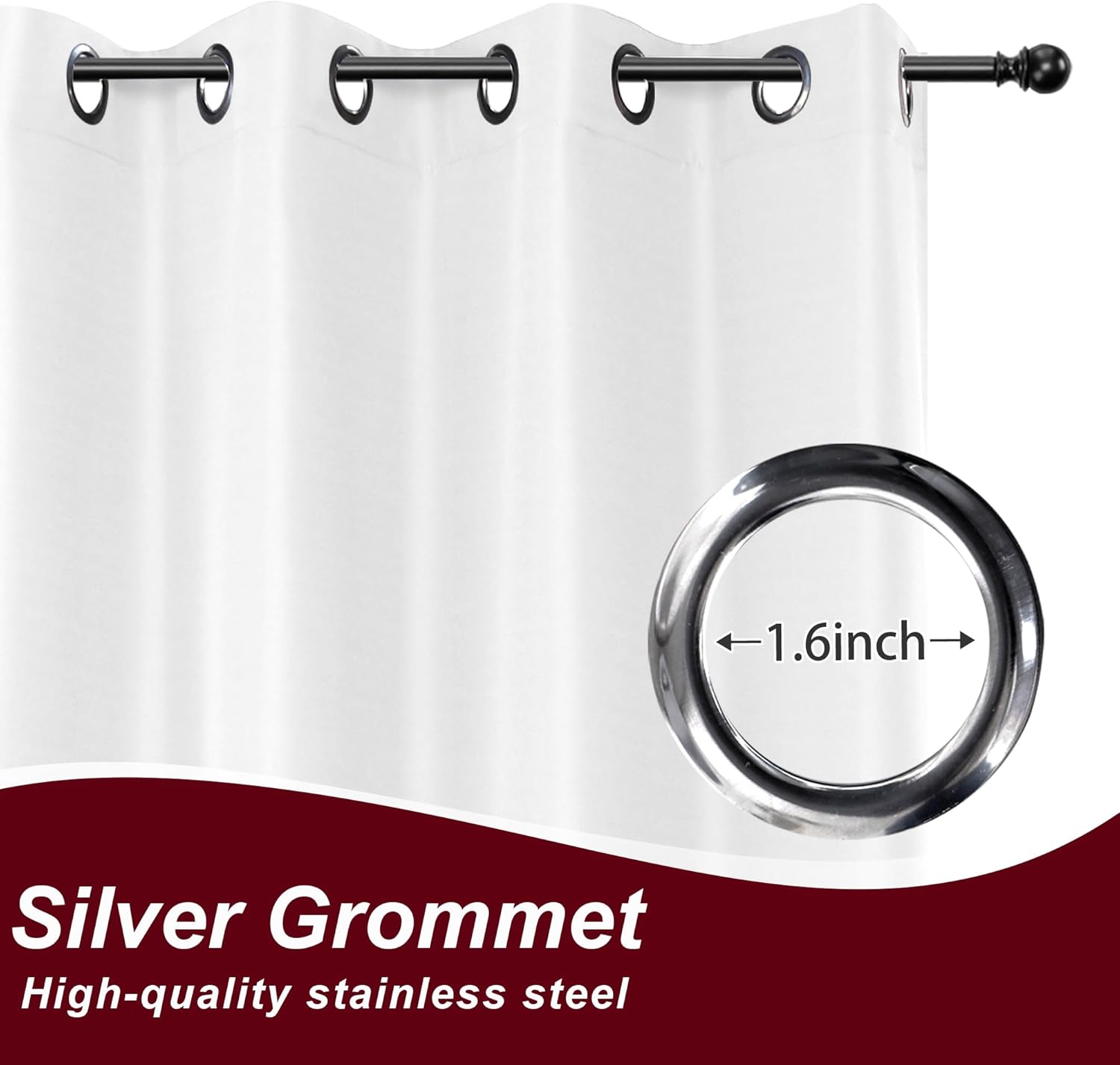 holidayideas white outdoor curtains for patio waterproof 8 pcs all weather balcony grommet top outside curtains for apartments, gazebo, pergolas, porch, 54x84 inch white 54"w x 84"l (pack of 8)