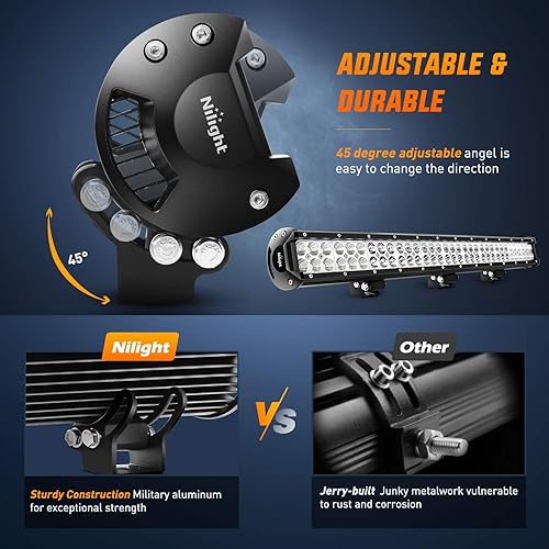 Miniatura 6 de Barra de luz LED todoterreno Nilight. Luz de trabajo LED, Negro