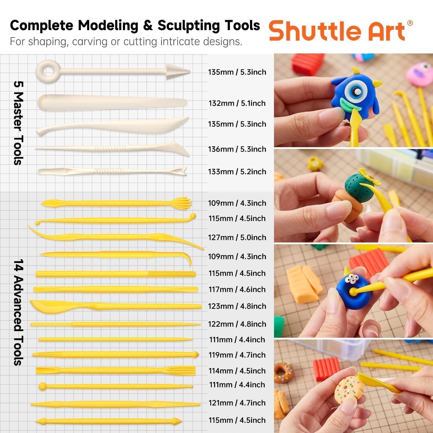 Polymer Clay Kit for Kids - 57 Colors & Tools -3 Polymer Clay Kit for Kids - 57 Colors & Tools -3