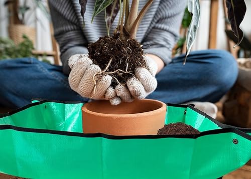 Miniatura 5 de Tapete de bandeja para macetas, tapete de trasplante de plantas de 29.5 x 39.4 pulgadas, bandeja impermeable para macetas para plantas de interior,