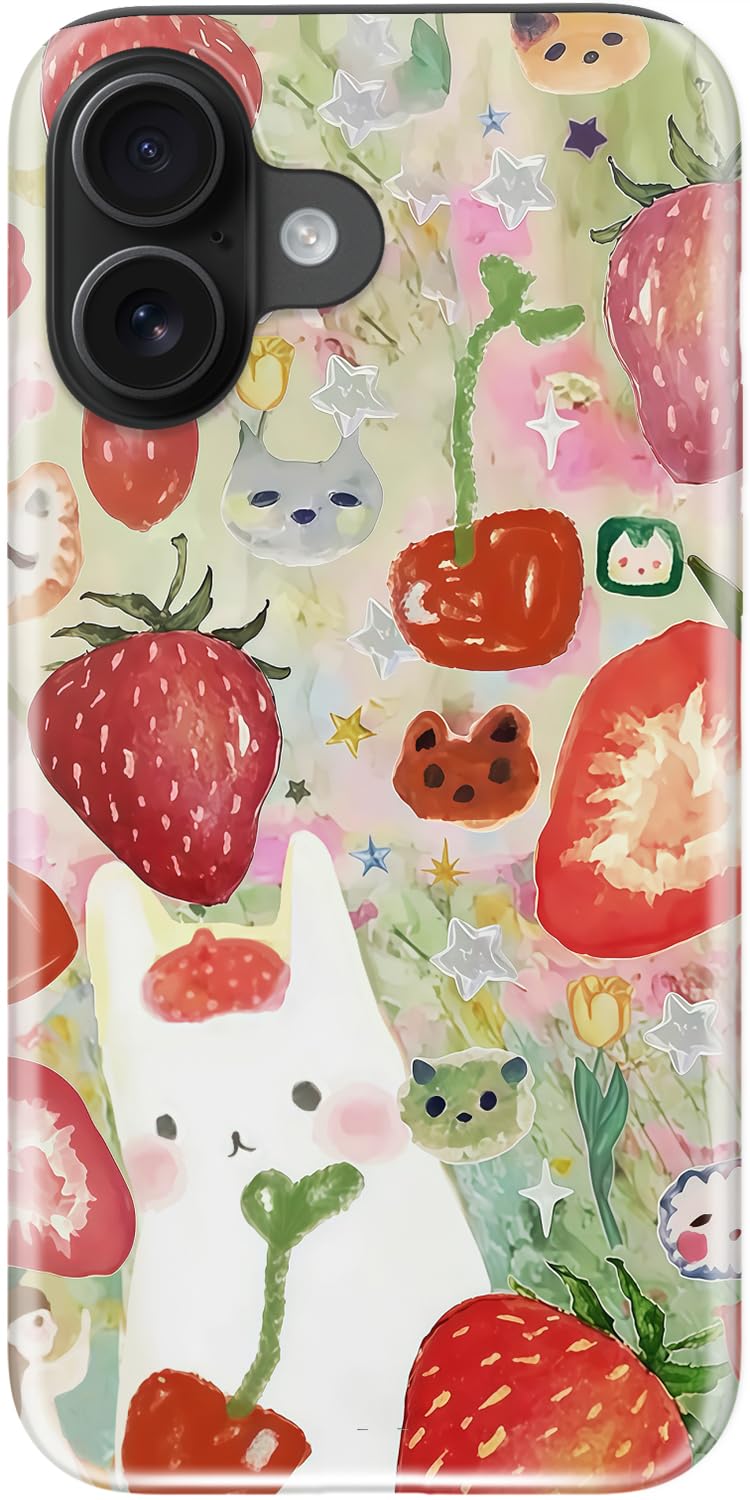 Coque mignonne pour iPhone 16 antichoc double couche avec finition mate - 8