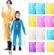 DAZZLUXE Pack of 12 Disposable Family Emergency Waterproof Ponchos for Adults and Children - Blue, One Size, Turquoise, One Size, turquoise, One size