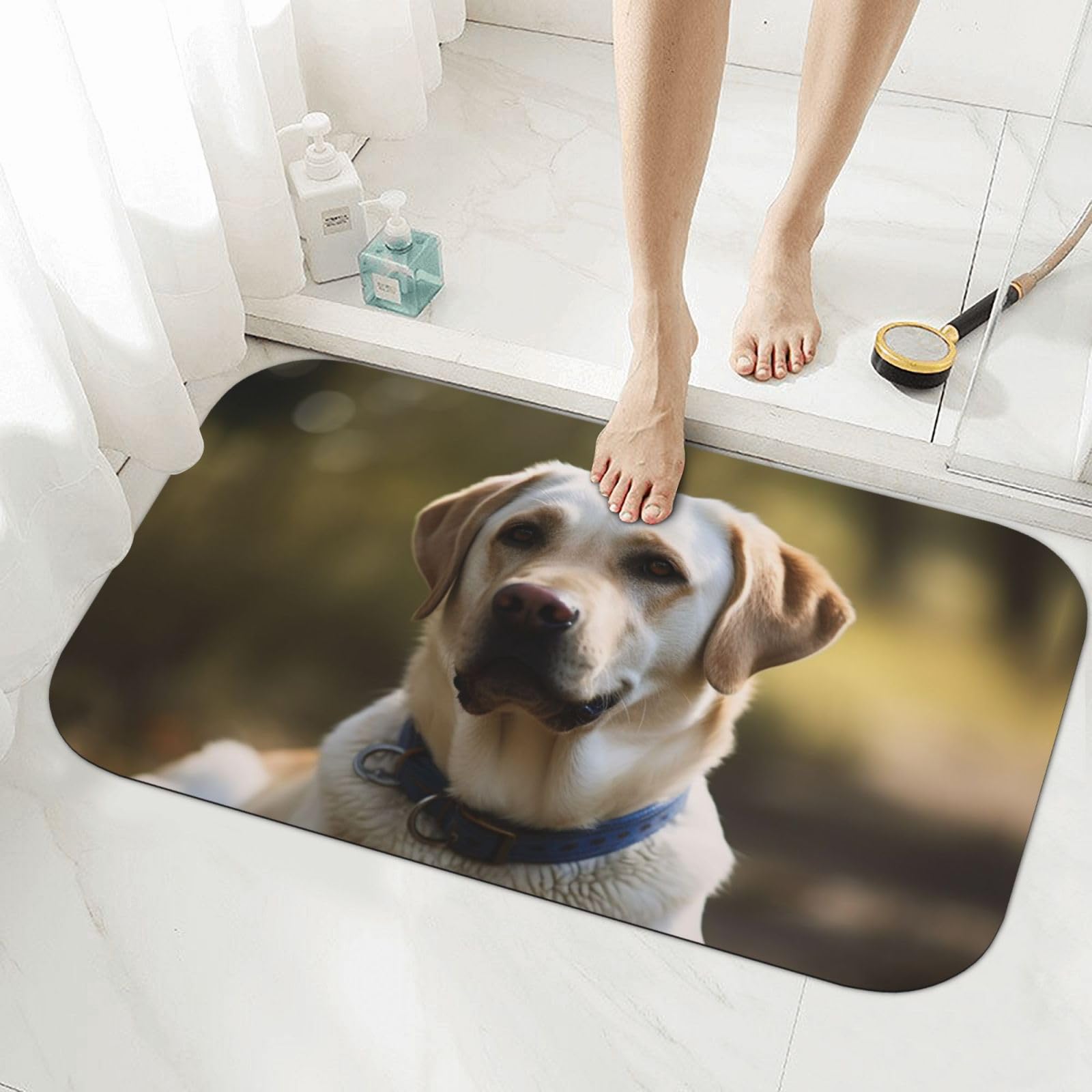 Tapis de bain en pierre de labrador en terre de diatomée 50 x 80 cm