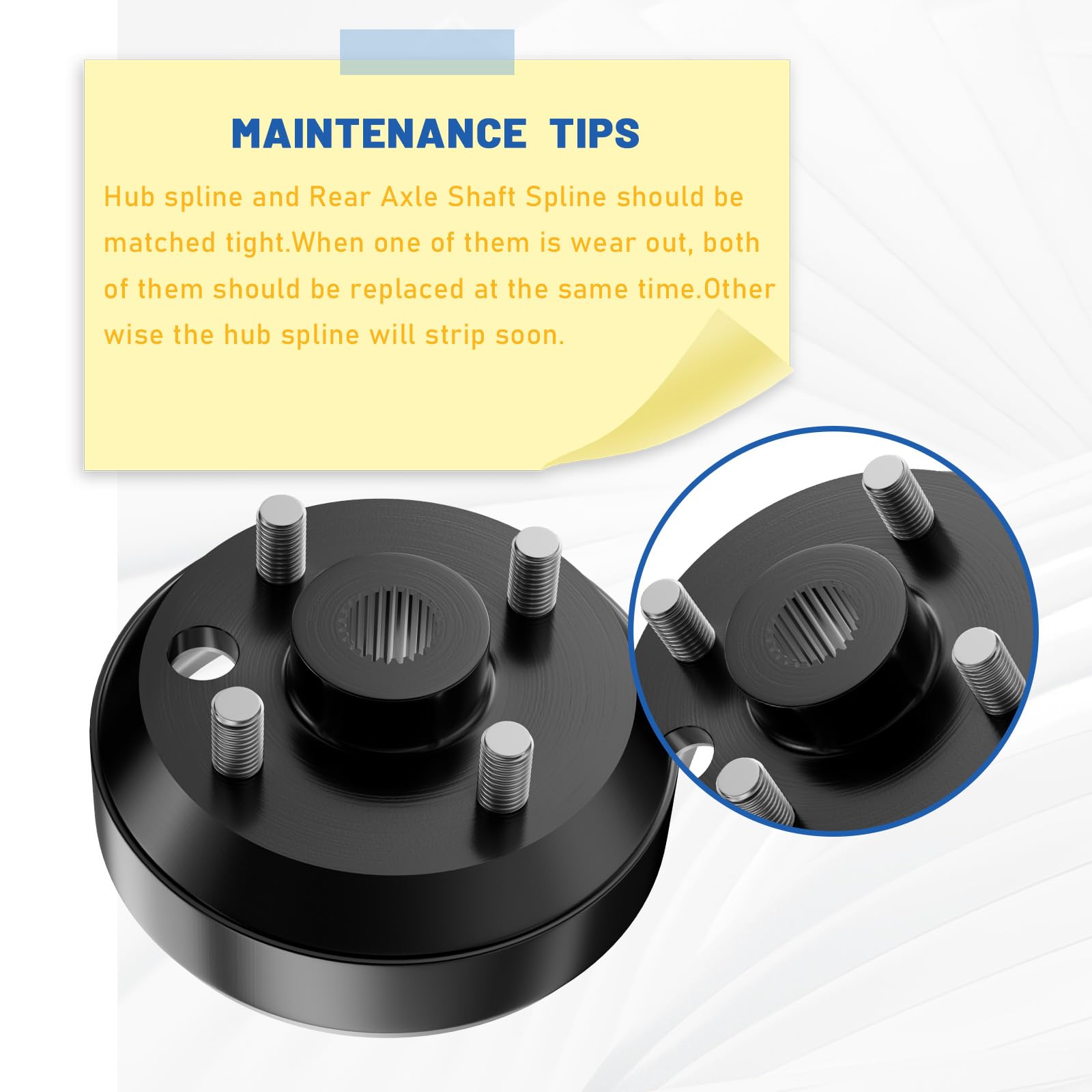 CLUBRALLY Golf Cart Large Hole Fine Splined Brake Drum Kit, Fits 1991-Up Gas EZGO and 1996-Up Columbia, OEM#21807-G1, 41843-94 (2 PCS)
