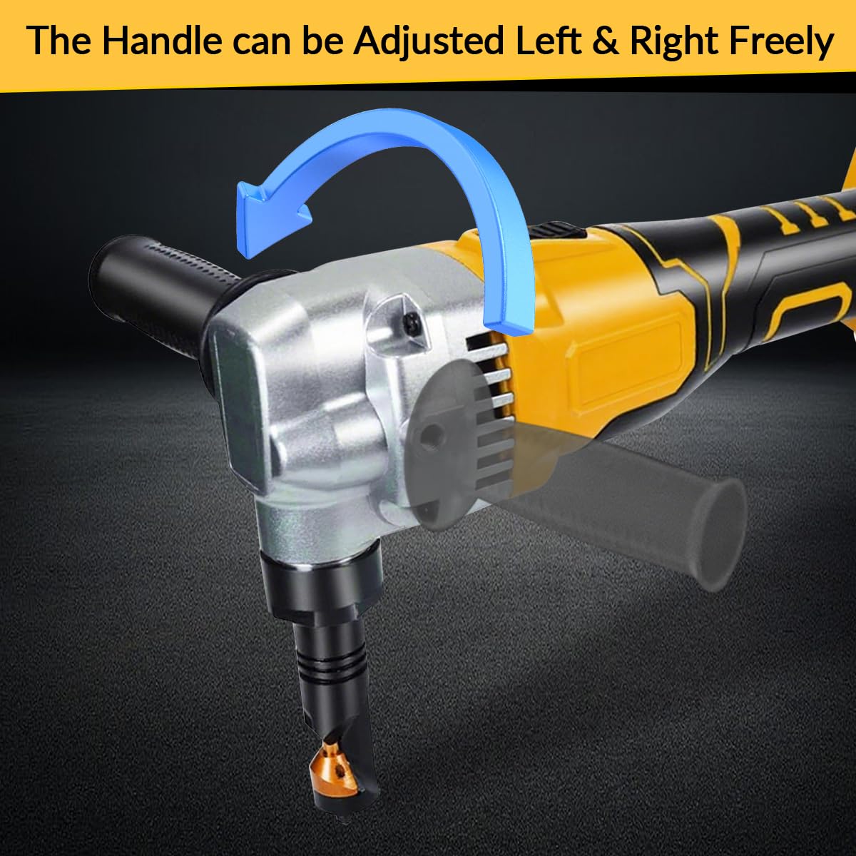 Nibbler de metal inalámbrico compatible con batería DeWalt de 20 V, 3 velocidades ajustables, cabezal giratorio de 360°, tijeras de metal para cortar acero inoxidable, aluminio (sin batería)
