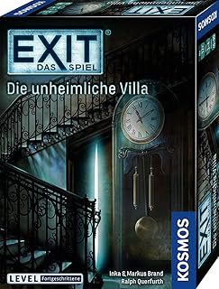 KOSMOS 694036 EXIT - Das Spiel - Die unheimliche Villa, Level: Fortgeschrittene, Escape Room Spiel, EXIT Game für 1-4 Spieler ab 12 Jahre, EIN einmaliges Gesellschaftsspiel