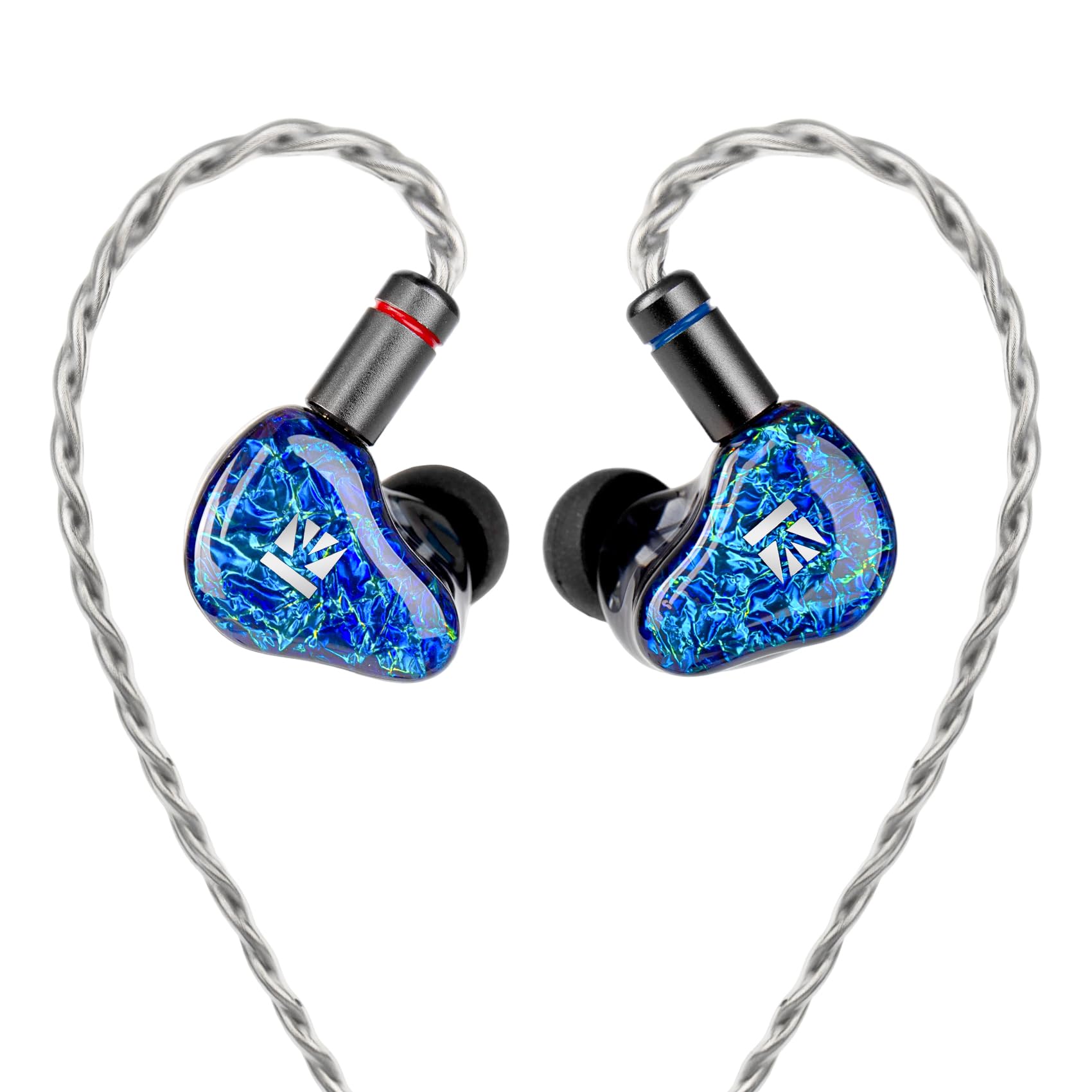 Yinyoo KBEAR SR8 IEM - Auricolari in-ear con driver ibridi 1DD+3BA, per musicisti, HiFi cablati, cavo staccabile con 5N OFC, IEM per giochi, audiofili e performance dal vivo
