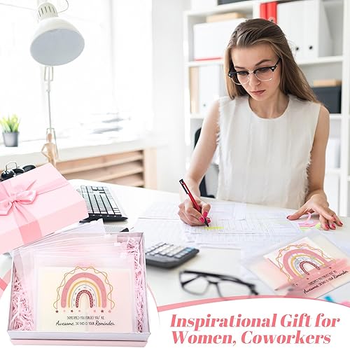 Vista 31 de Wesiti 50 bolsas de cosméticos de arco iris, regalos inspiradores, citas motivacionales, bolsa de maquillaje a granel impermeable con cremallera