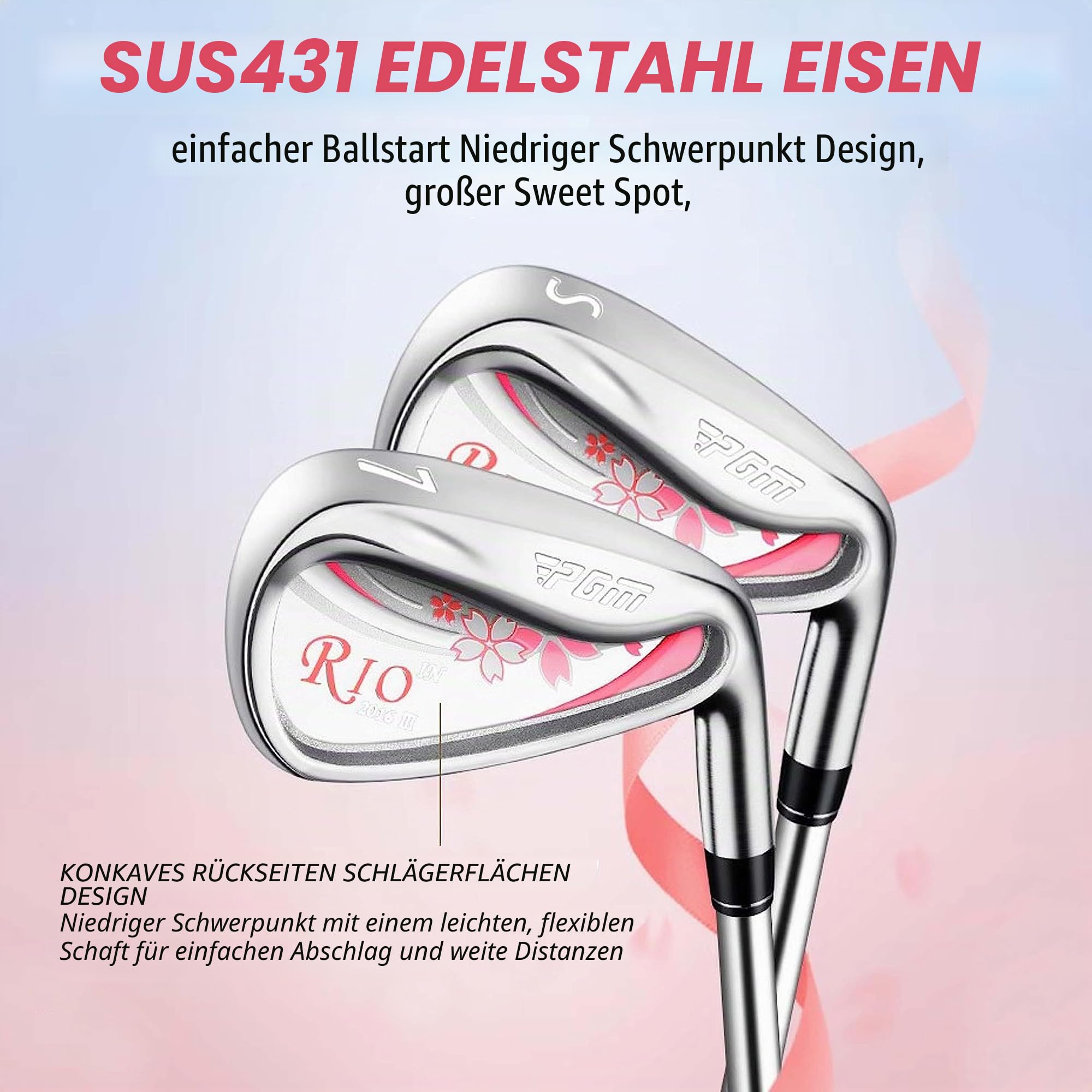PGM Golf Club Rio 2016 III Damen #7 Eisen - Stahlschaft - Rechtshänder Einzelschläger für Anfänger Training und Wettkampf