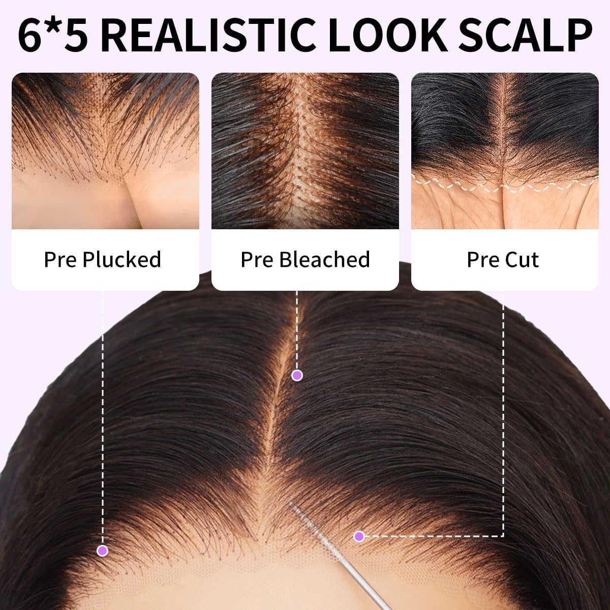 Tinashe Glueless Bob Wigs Human Hair Pre plucked Pre Cut Natural Black Loose Body Wave short Wig 5x6 Lace Pre-Bleached Knots HD Lace Front Wigs Human Hair for Black Women -12inch - Image 3