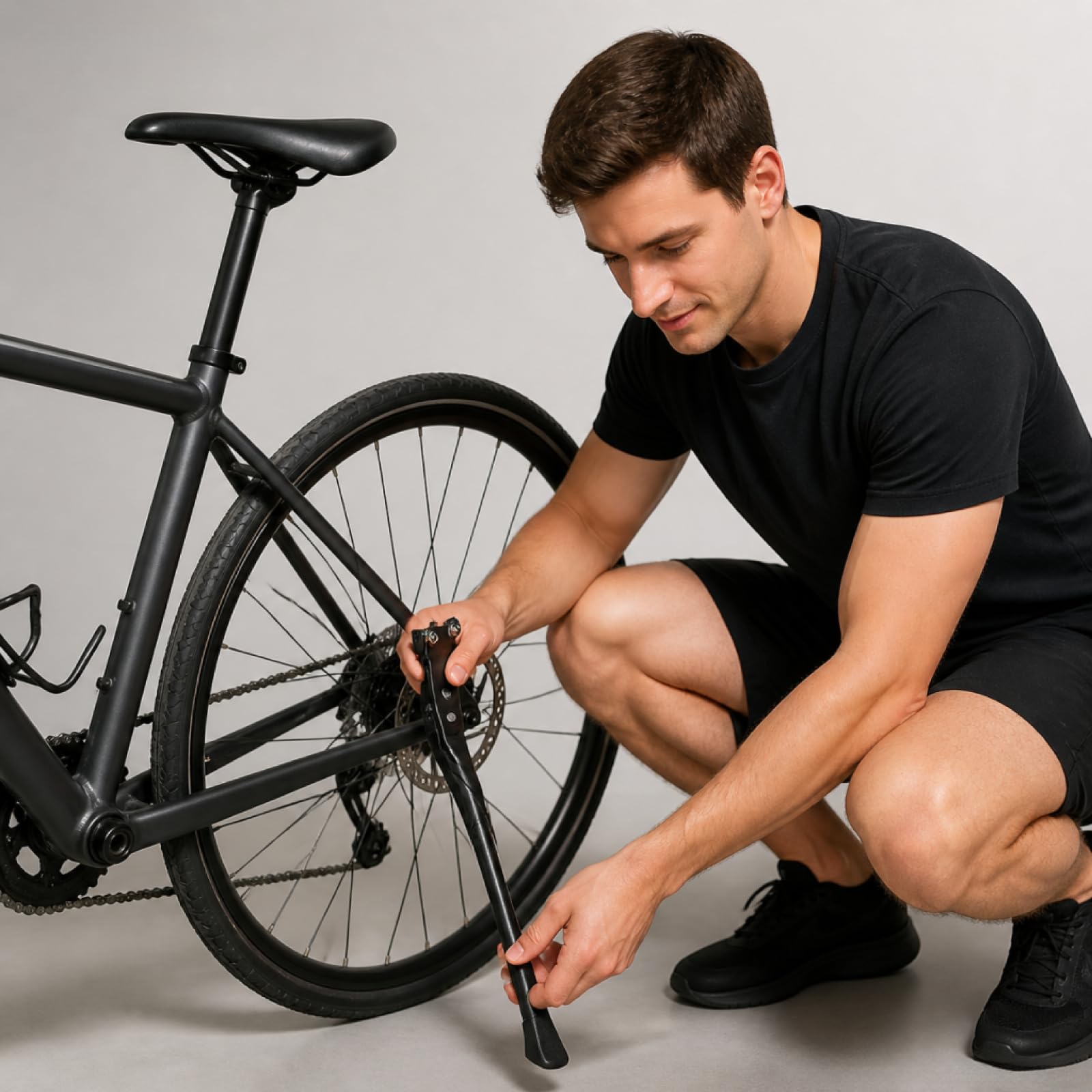 Stojak na rowery 24-29", uniwersalny stojak boczny, z regulacją wysokości, aluminiowy stojak na rowery górskie, stojak na rower górski, MTB, rower miejski, stojak na rower wyścigowy
