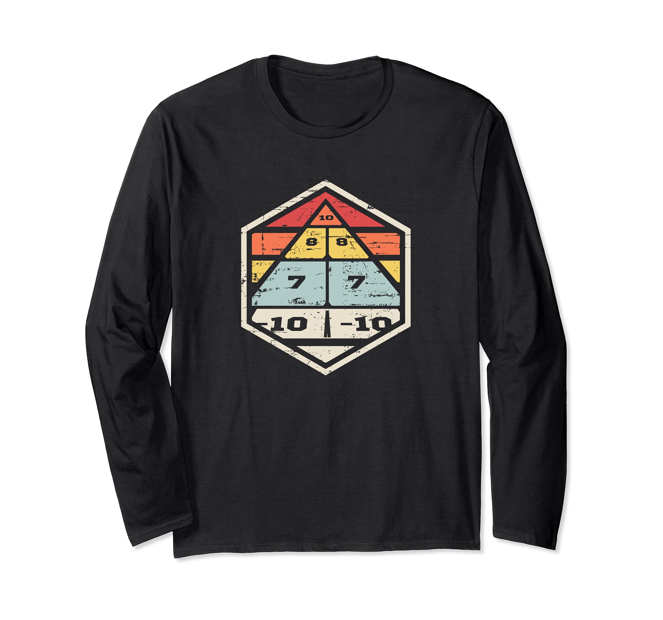 Retro badge shuffleboard board Long Sleeve T-Shirt, Black