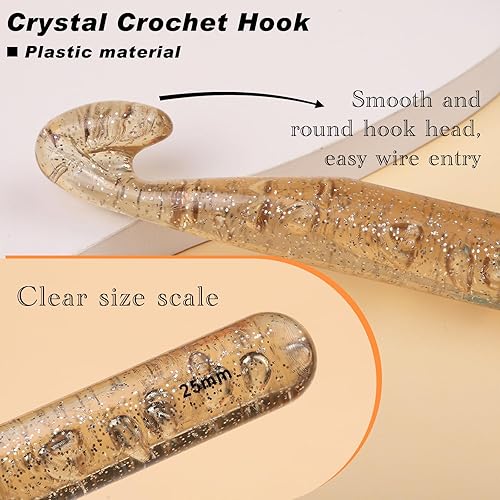 Miniatura 3 de UzecPk Gancho de ganchillo grande de 0.71 pulgadas, ganchos de ganchillo ergonómicos, enorme ganchillo, aguja de ganchillo para principiantes,