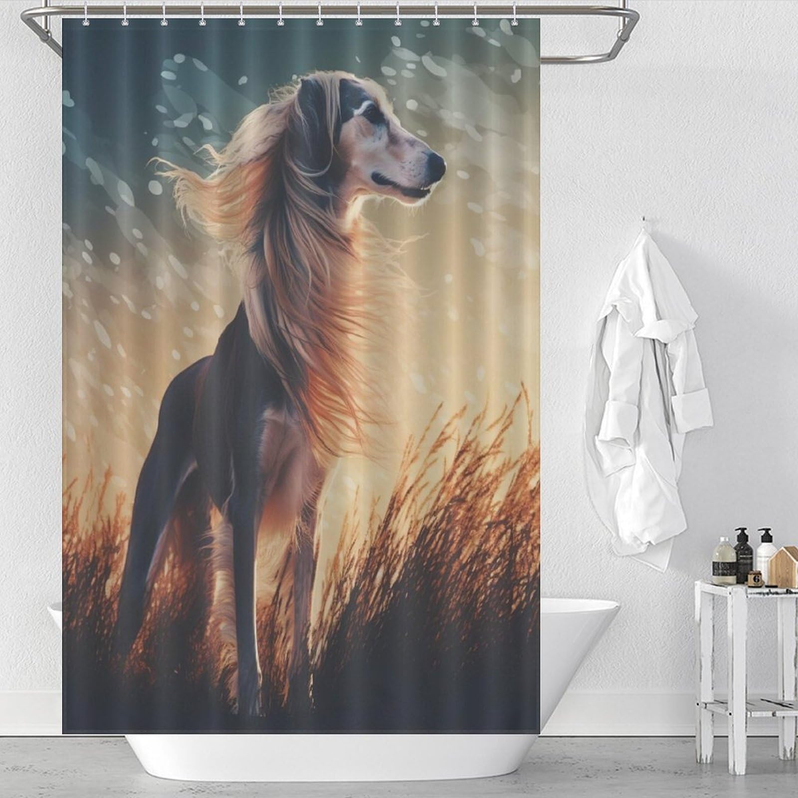 Rideau de douche chien mignon pour baignoire familiale : le rituel bain des enfants