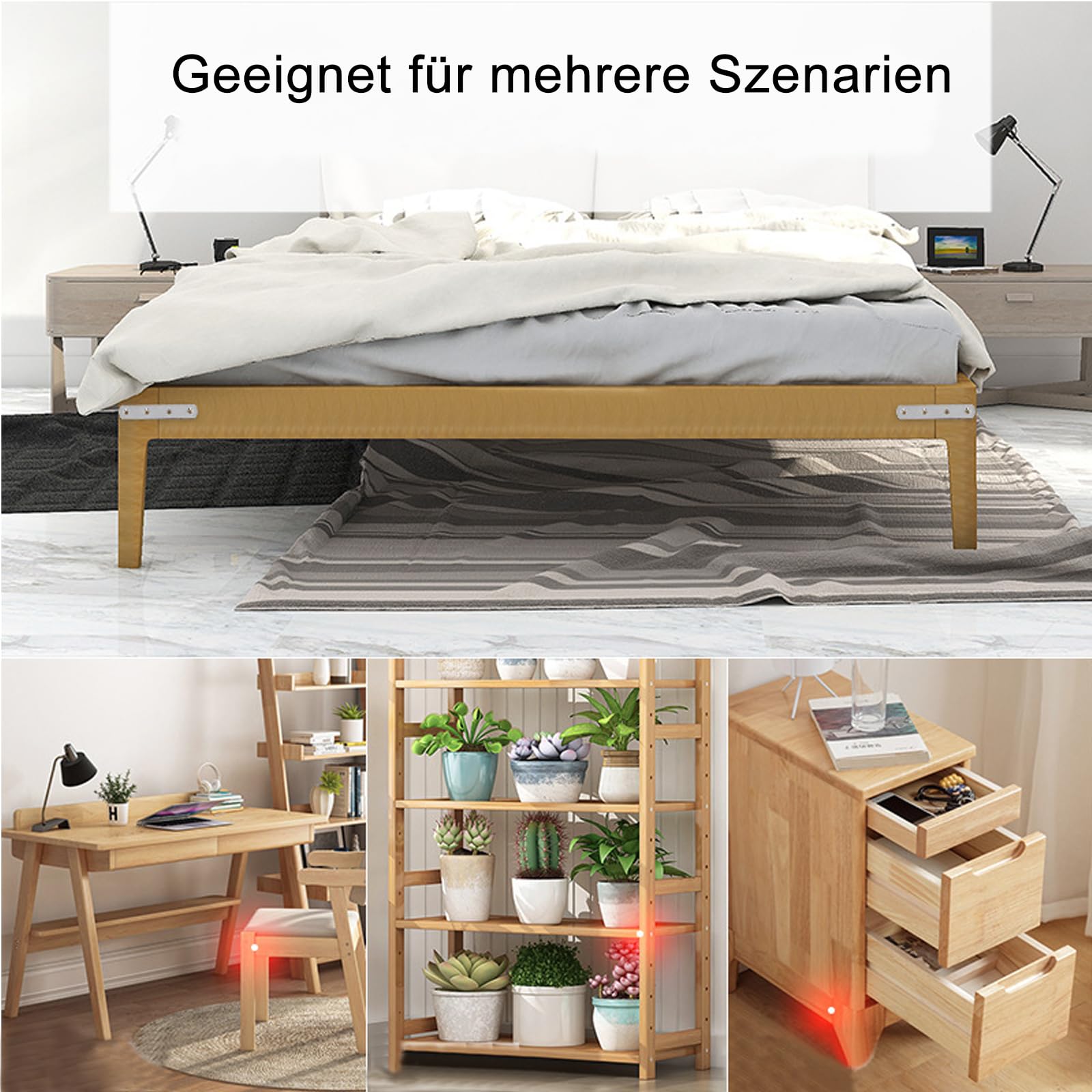 VOCIBO® 20 stuks platte verbinders roestvrij staal 76 x 16 x 2 mm, geperforeerde platen, hoek klein met schroef voor montage hoek beugel meubels tafel stoel boekenrek
