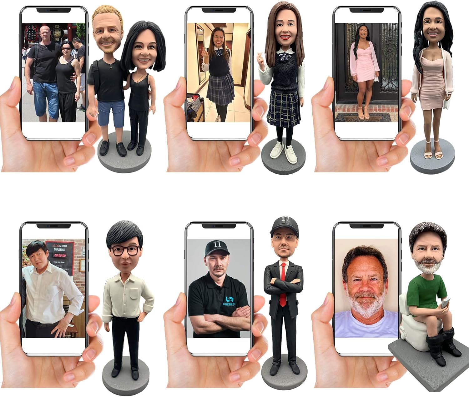 Bobblehead elettrico personalizzato da foto - Miglior papà personalizzato, statuetta lavoratore fatta a mano con elmetto rigido e strumenti