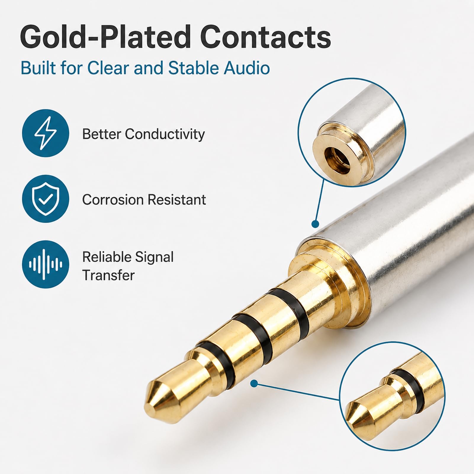 2 Stück Klinke Adapter, 3,5mm auf 2,5mm Adapter, Stecker Audioadapter, Gold überzogen, Vollmetall, Stereo-Kopfhörer mit MIC Unterstützung für Smartphones Tablets Computer MP3 Player Headset HiFi Sound