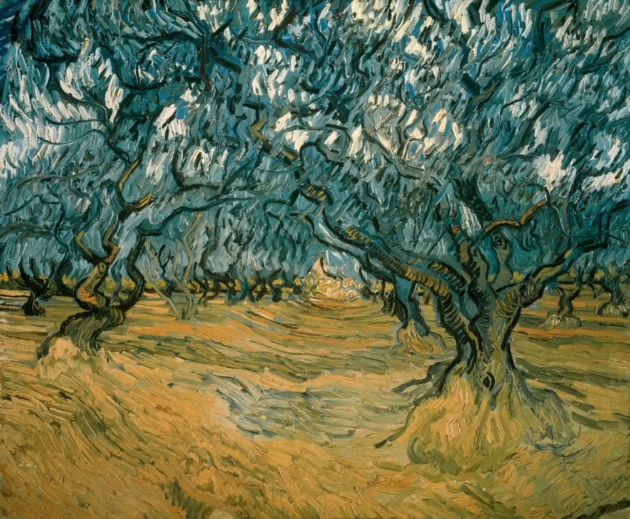 Peinture sur Toile Oliviers Van Gogh pour Rénover un Mur Vide de Chambre 60x90
