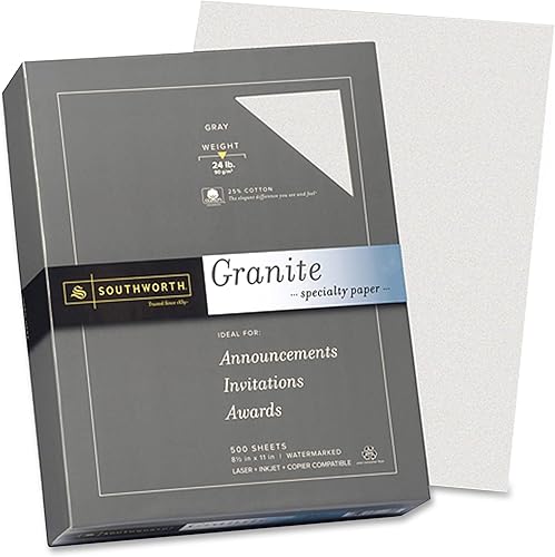 Miniatura 8 de Southworth 934C Granite Specialty Paper Ivory 24 lbs. 8-12 x 11 25% algodón 500caja