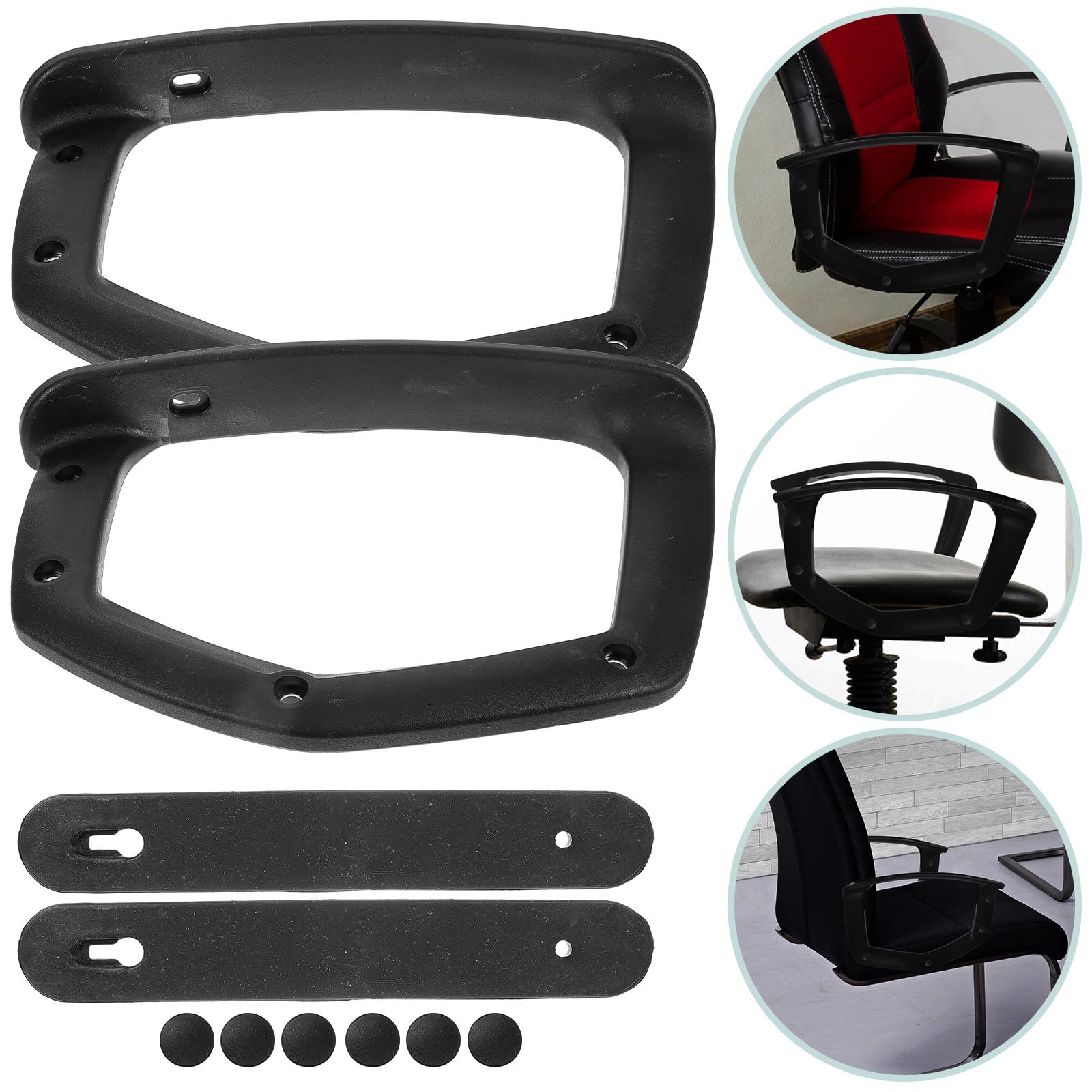 2pezzi Braccioli per Sedia da Gioco e Ufficio in Plastica Pp Elasticizzati, Ricambio Ergonomico per Poltrona Gaming Nero, Accessori per Anziani e Donne Incinte