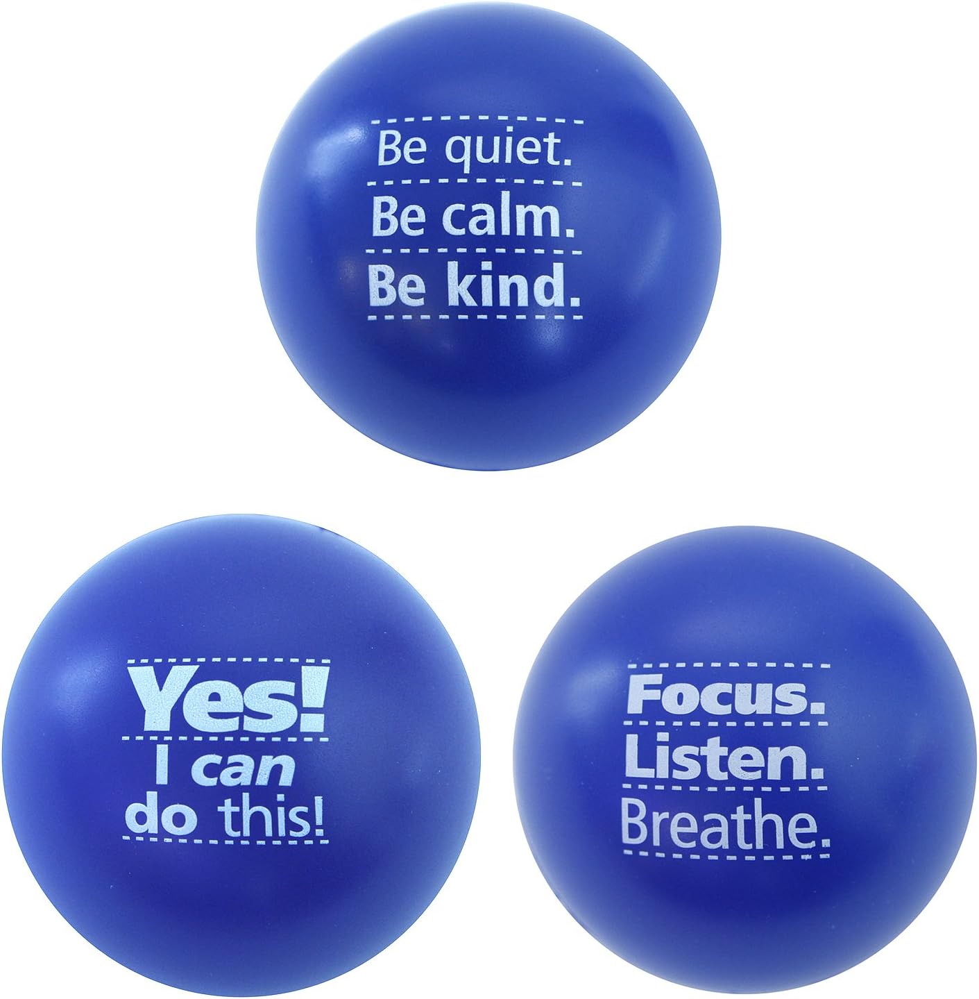 Teacher Peach Motivational Stress Ball Assortment, 3 Pack, Stress Relief Toys for Kids and Adults (6 Colors Available)