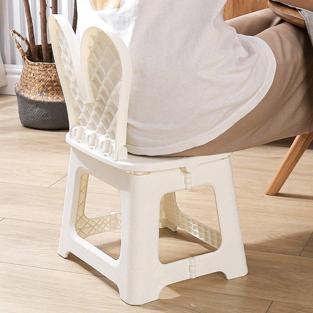 Silla Plegable para Niños con Respaldo De Taburete Nórdico Silla De Estudio De Tortas De Plástico Silla De Sala De Estar Baja Muebles De Patio