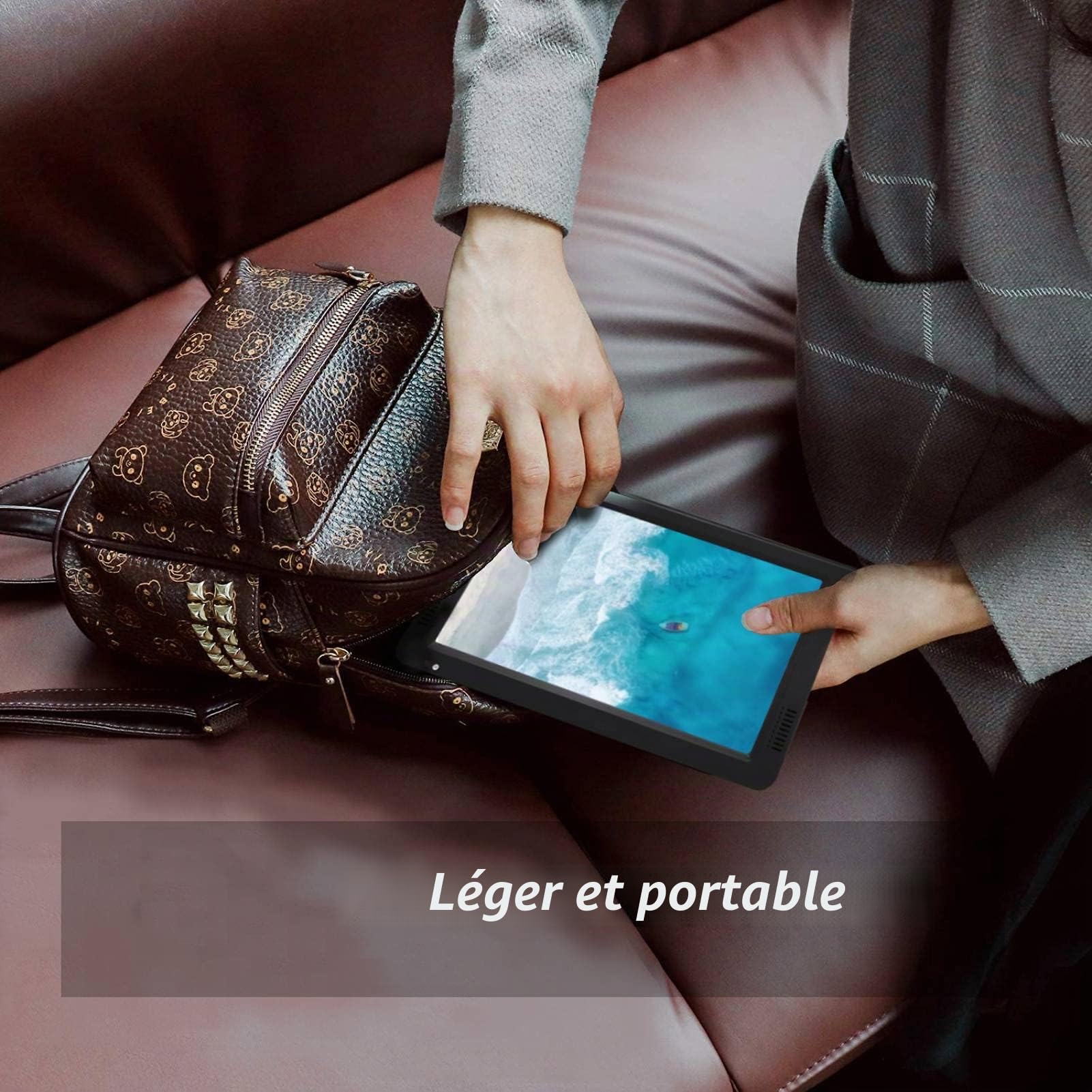 10 Pouces TV Portable, Téléviseur Enregistreur Portable avec USB PVR 1080P HD Téléviseur avec Télécommande pour Chambre, Cuisine, Caravane, etc.