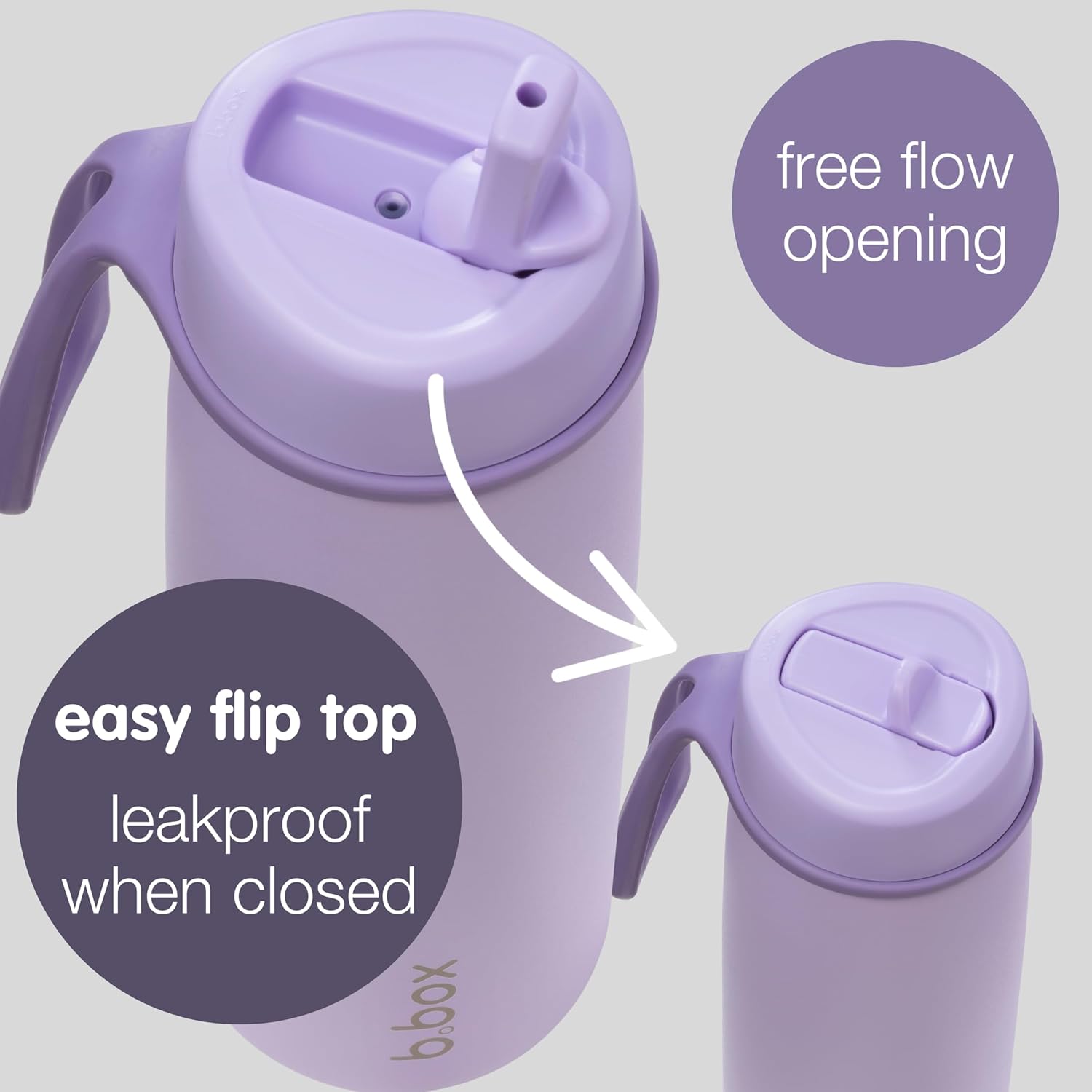 b.box Triple Insulated 23oz Water Bottle w/Stainless Steel Straw. 44 Hours Cold. Leak Proof Tumbler with Lid and Straw for Travel, Gym & School. BPA Free Sports Water Bottles. - Image 4