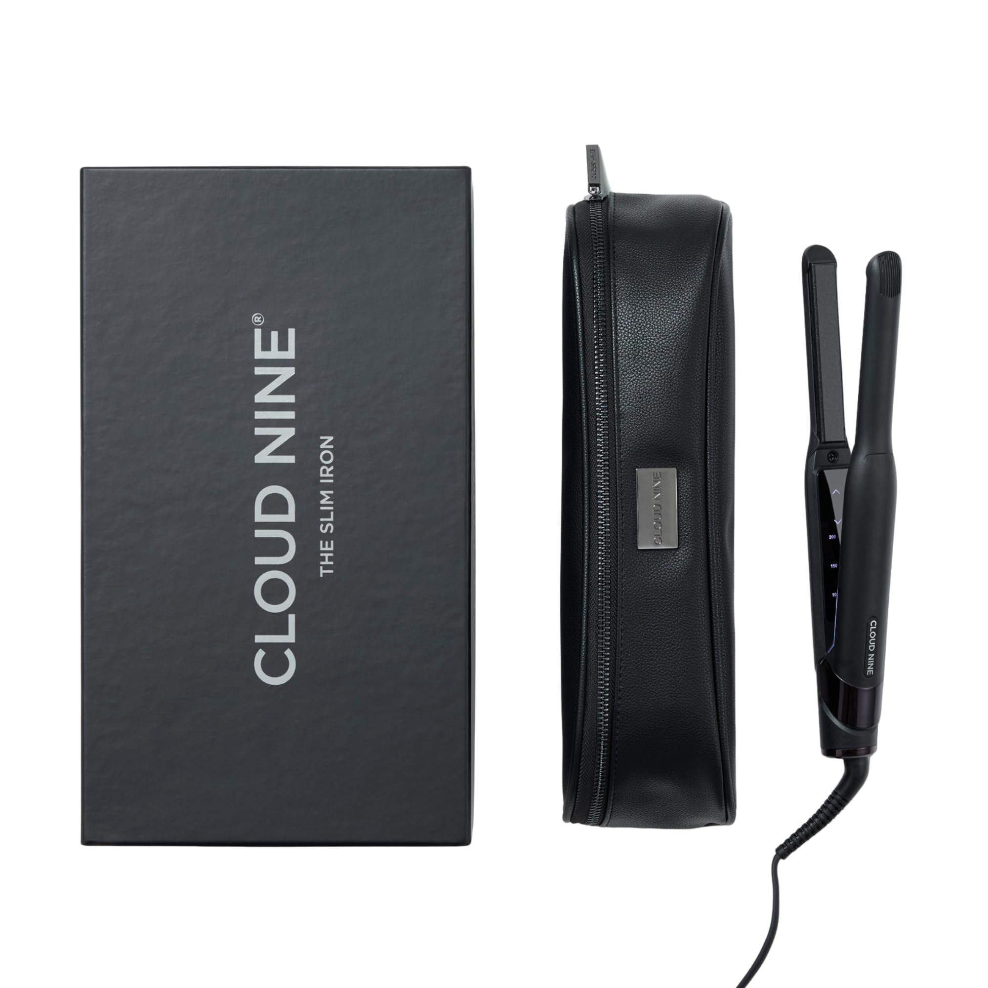 Cloud Nine Slim Iron Glätteisen, Haarglätter für Kurzhaar & Pony, Schwarz