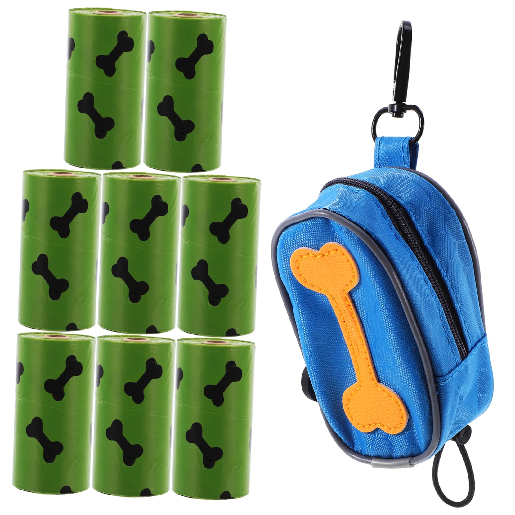 BESPORTBLE Bolsa Dispensadora para Excrementos de Perro con 8 Rollos, de Tela Oxford con Cremallera, para Paseos al Aire Libre
