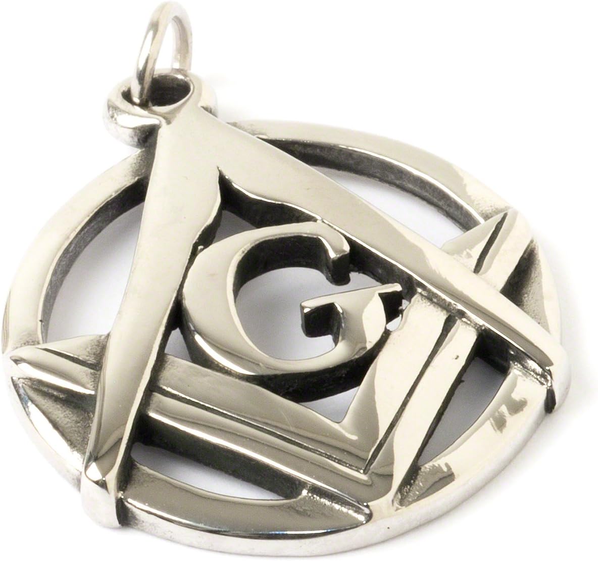 THE MASONIC COLLECTION Silver Round Pendent with G