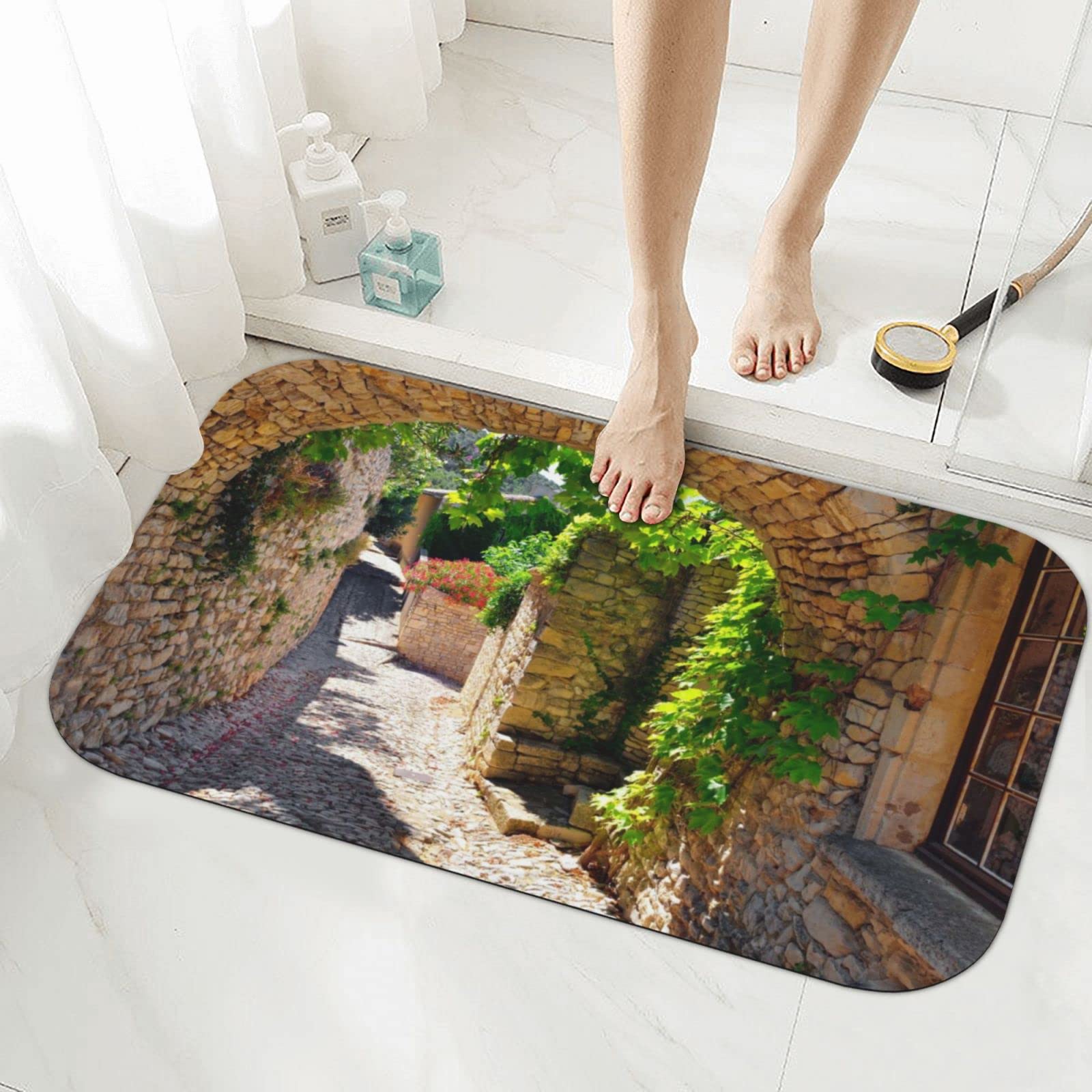 Tapis de diatomée antidérapant à séchage instantané respectueux de l'environnement Motif paysage 50 x 80 cm