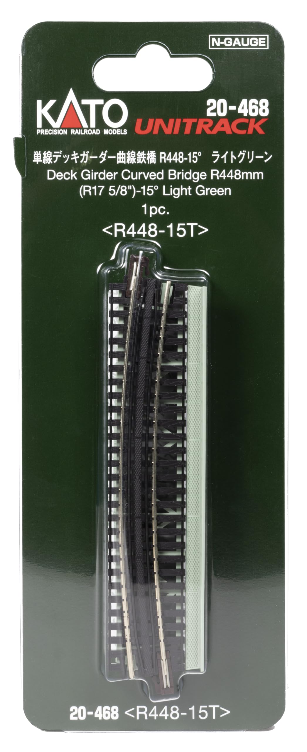 KATO N-Gauge Single Wire Deck Guard Curved Bridge R448-15° Light Green 20-468 Railway Model Supplies : Hobbies