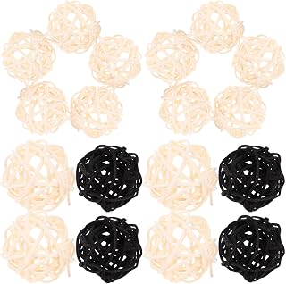 HOMSFOU 20 Pcs Handmade Rattan Balls Aromatherapy Accessories 1.18 Inch No Flame Scented Diffuser Refill Decorative Wicker Balls for Home Decor and Car Aroma