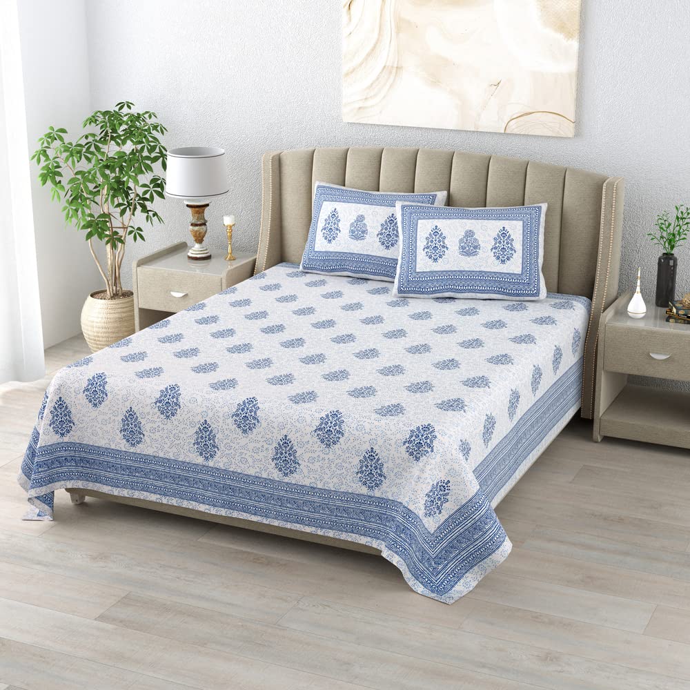 King Size Cotton Bedsheets - 300 TC & Pillow Covers -4 King Size Cotton Bedsheets - 300 TC & Pillow Covers -4