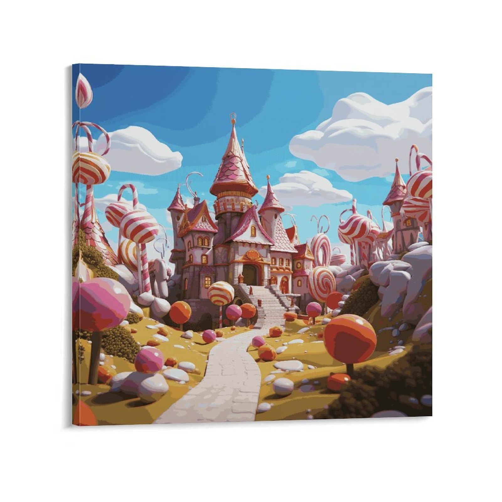 KLOPH Candylands Canvas Wall Art for Living Room 10x10inch Modern Artwork Painting for Bathroom Hanging Canvas Prints Aesthetic Wallart for Bedroom Kitchen Office Wall Decor