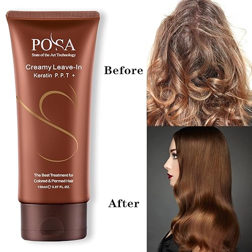 Miniatura 7 de Acondicionador sin enjuague de proteína de queratina,Acondicionador cremoso suave de vitamina B5, Tratamiento profundo protector térmico P P