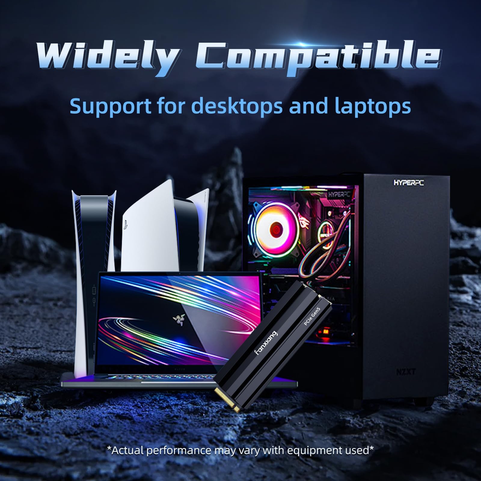 fanxiang SSD NVMe M.2 da 1 TB Gen5 con dissipatore di calore - Fino a 11500 MB/s PCIe 5.0 SSD TLC Unità a stato solido per archiviazione diretta/editing/progettazione S900Pro