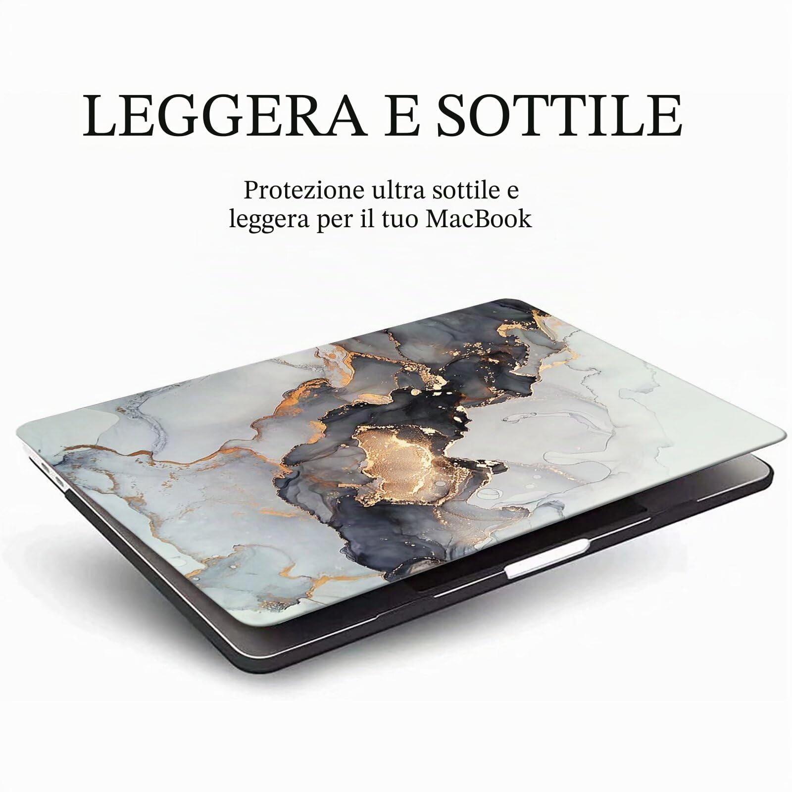 MOKASE Custodia per MacBook Pro 16 Pollici 2026-2021 Rilascio M5 A3429 A3428 M4 A3403 A3186 M3 A2991 M2 A2780 M1 A2485, Custodia Rigida in Plastica Protettiva Gommata & Copritastiera, Black Gold