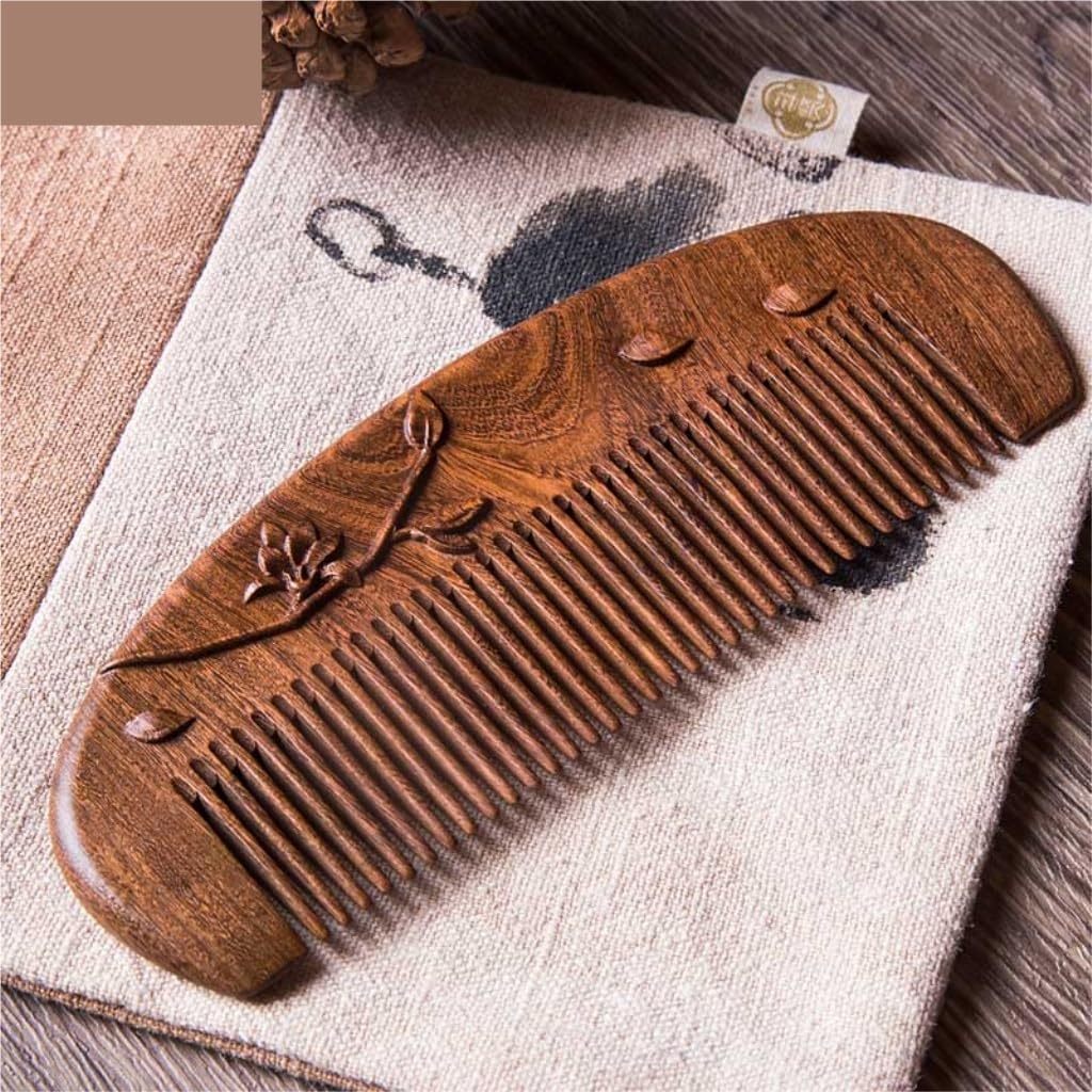 Peine de Madera para Cabello Largo de Mujer, Organizador de Barba para Hombre, Estilo Chino, para Cabello Mojado, para peluquería (Talla única)