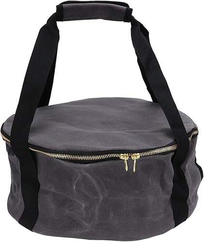 Bolsa de almacenamiento para ollas holandesas, lona a prueba de polvo, diseño de cremallera, bolsa de transporte para utensilios de cocina,