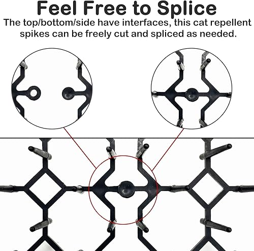 Miniatura 2 de Fhiny Tapete disuasorio para gatos de 8 x 16 pulgadas, paquete de 12 alfombrillas para gatos con pico repelente de gatos para cobertura de gatitos,