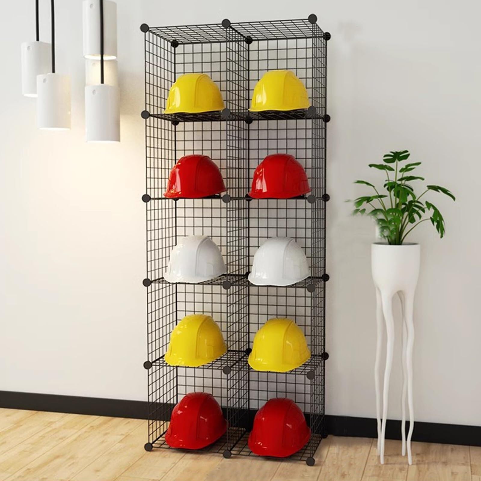 Bibliothèque de bricolage pour atelier et rangement de casques de moto