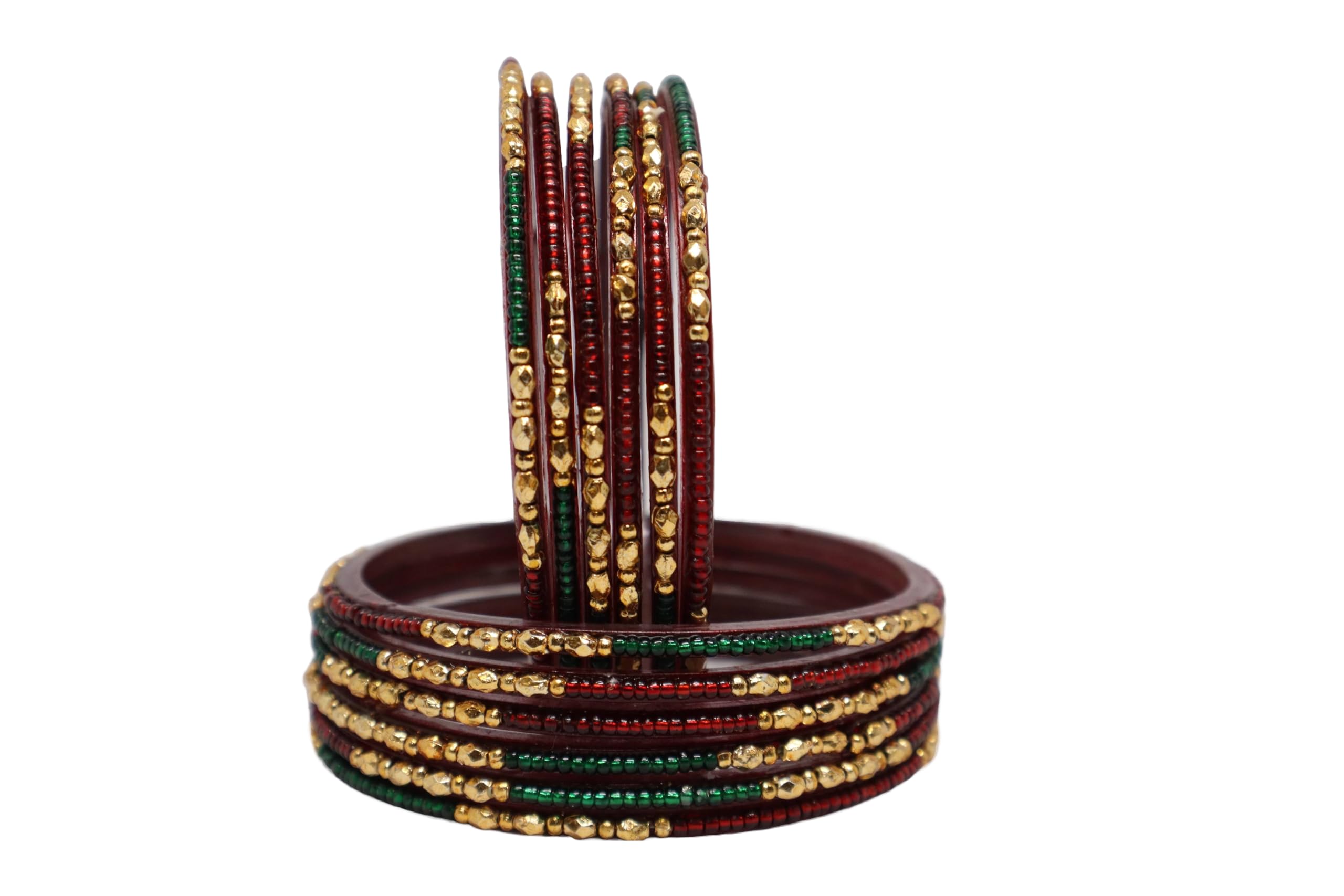 Traditional Glass Bangles Beading With Multiple And Golden Beads For Adult,Women And Girls (Packing of 12 Bangles) (Multiple, 2.8) (B0DD7L61PZ) Amazon Price History, Amazon Price Tracker
