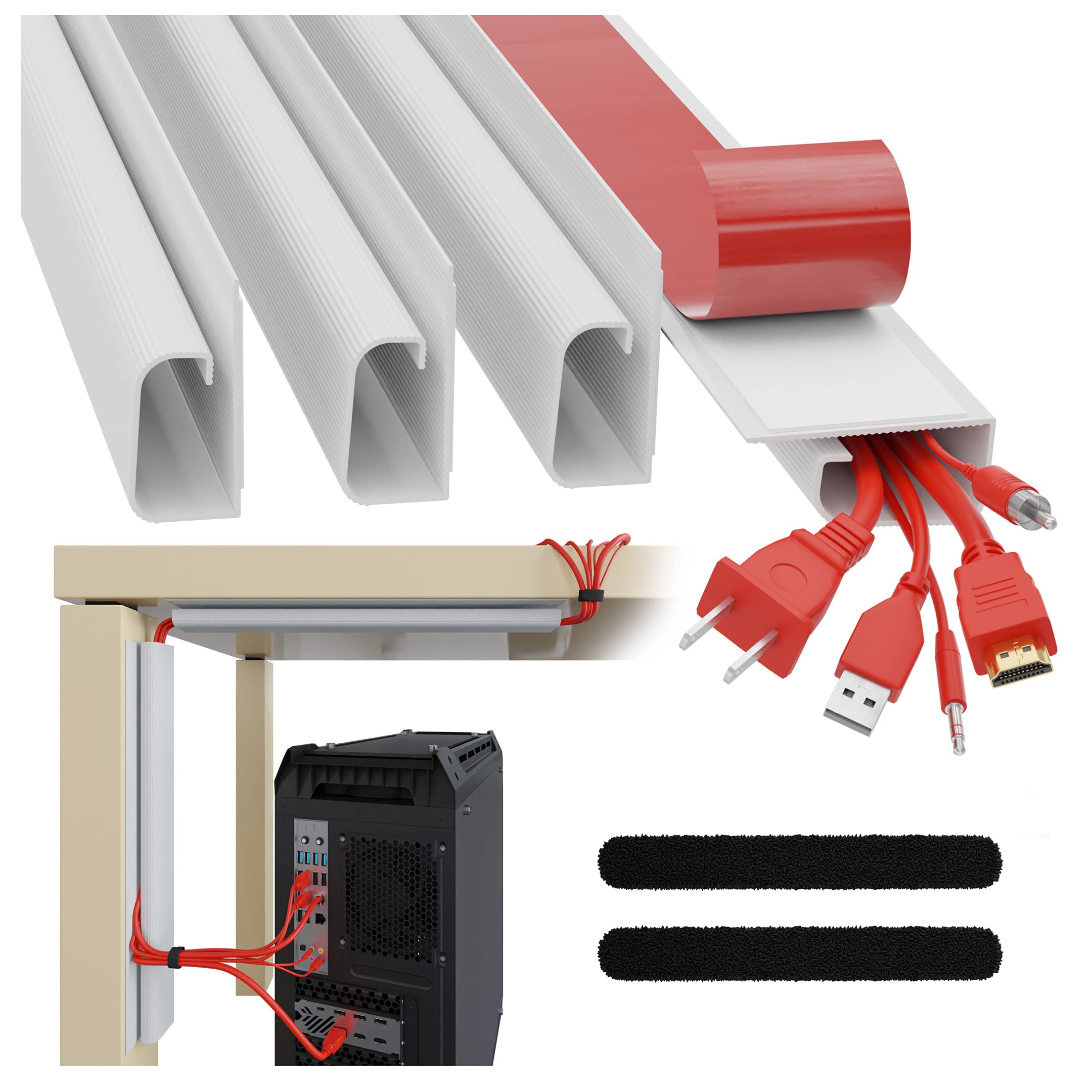 Buy J Channel Cable Raceways 96” White Raceway Cable Management