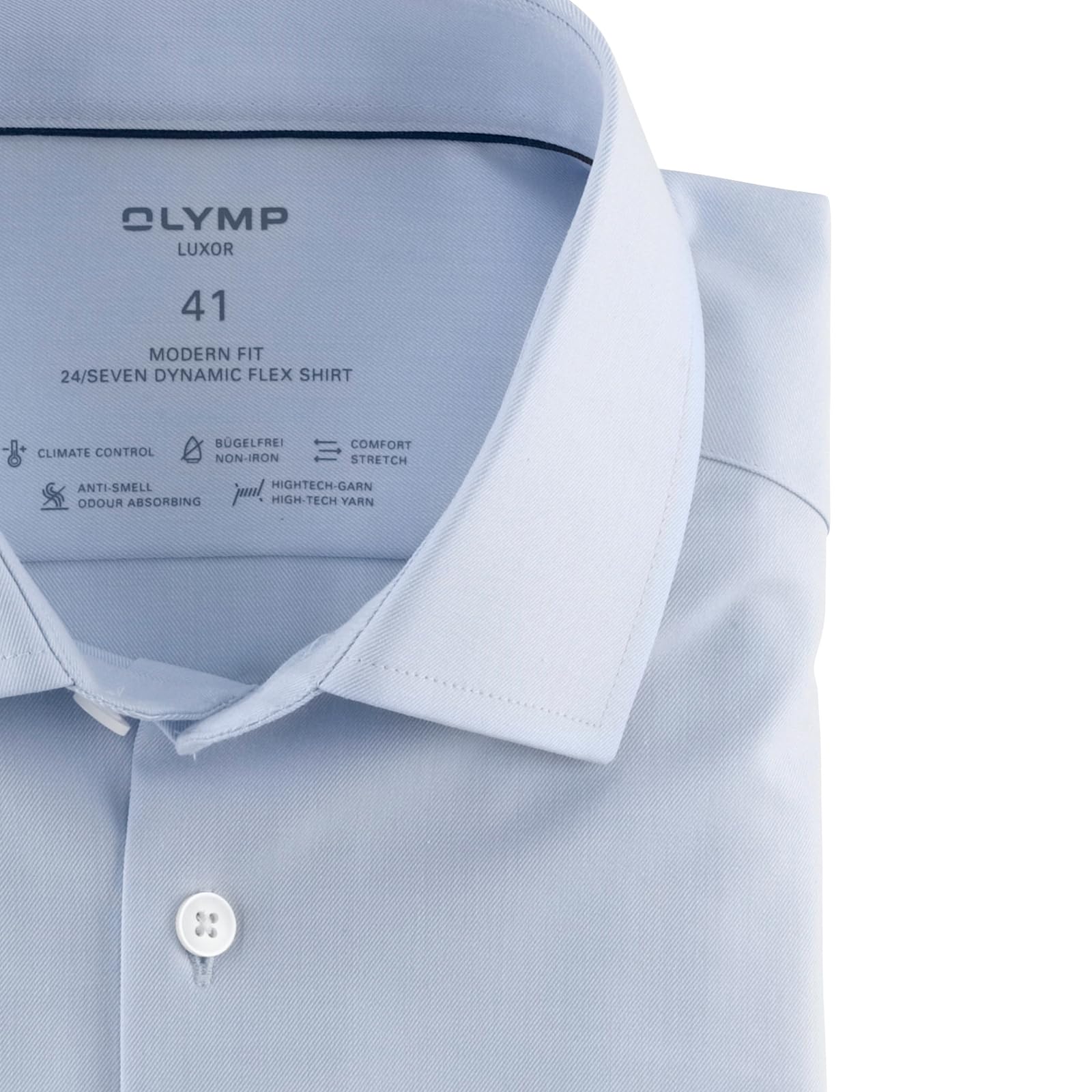 OLYMP Męska koszula biznesowa z długim rękawem Luxor 24/Seven,Twill, nowoczesny krój, Global Kent